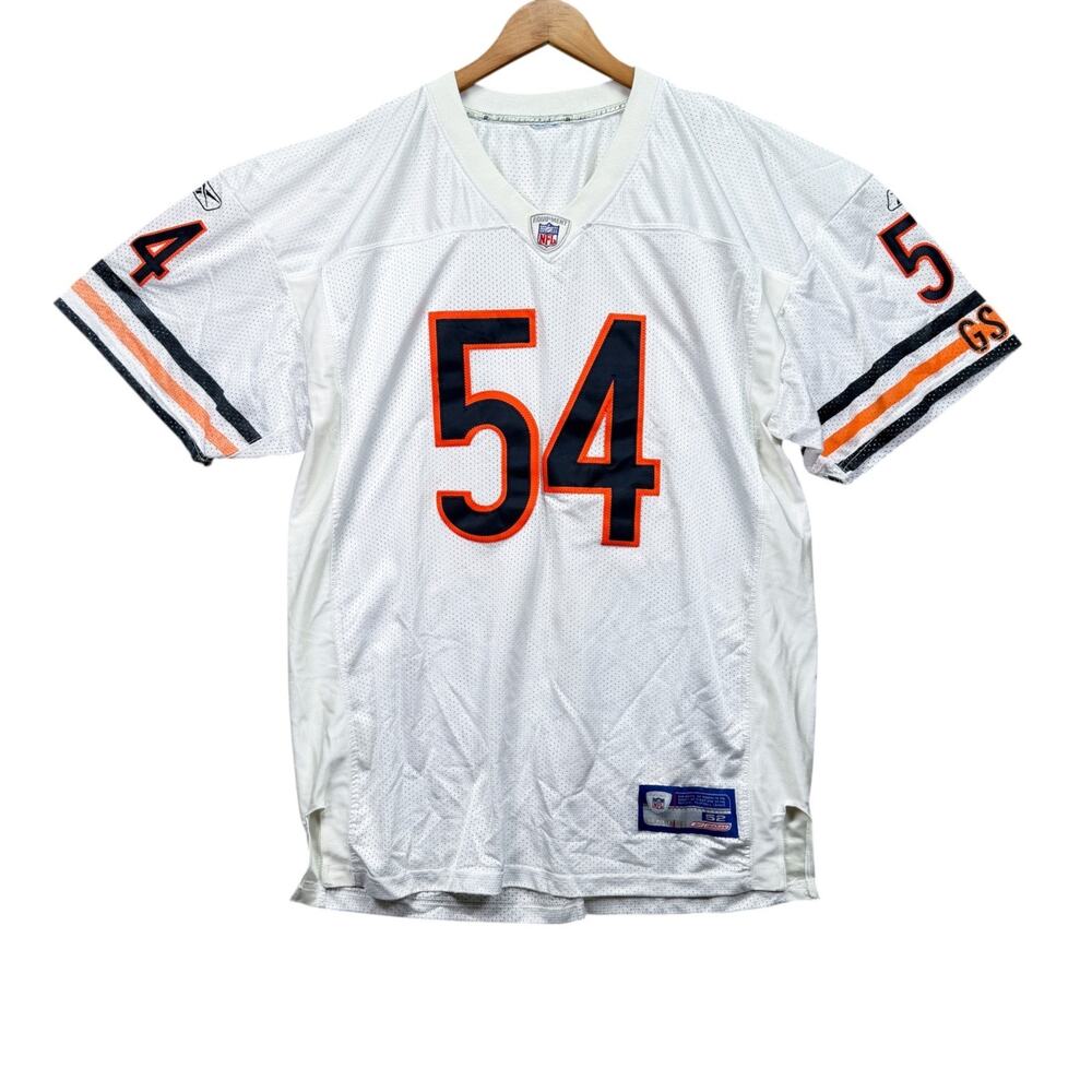 Vintage Chicago Bears Brian Urlacher Reebok Road White Jersey Size 52